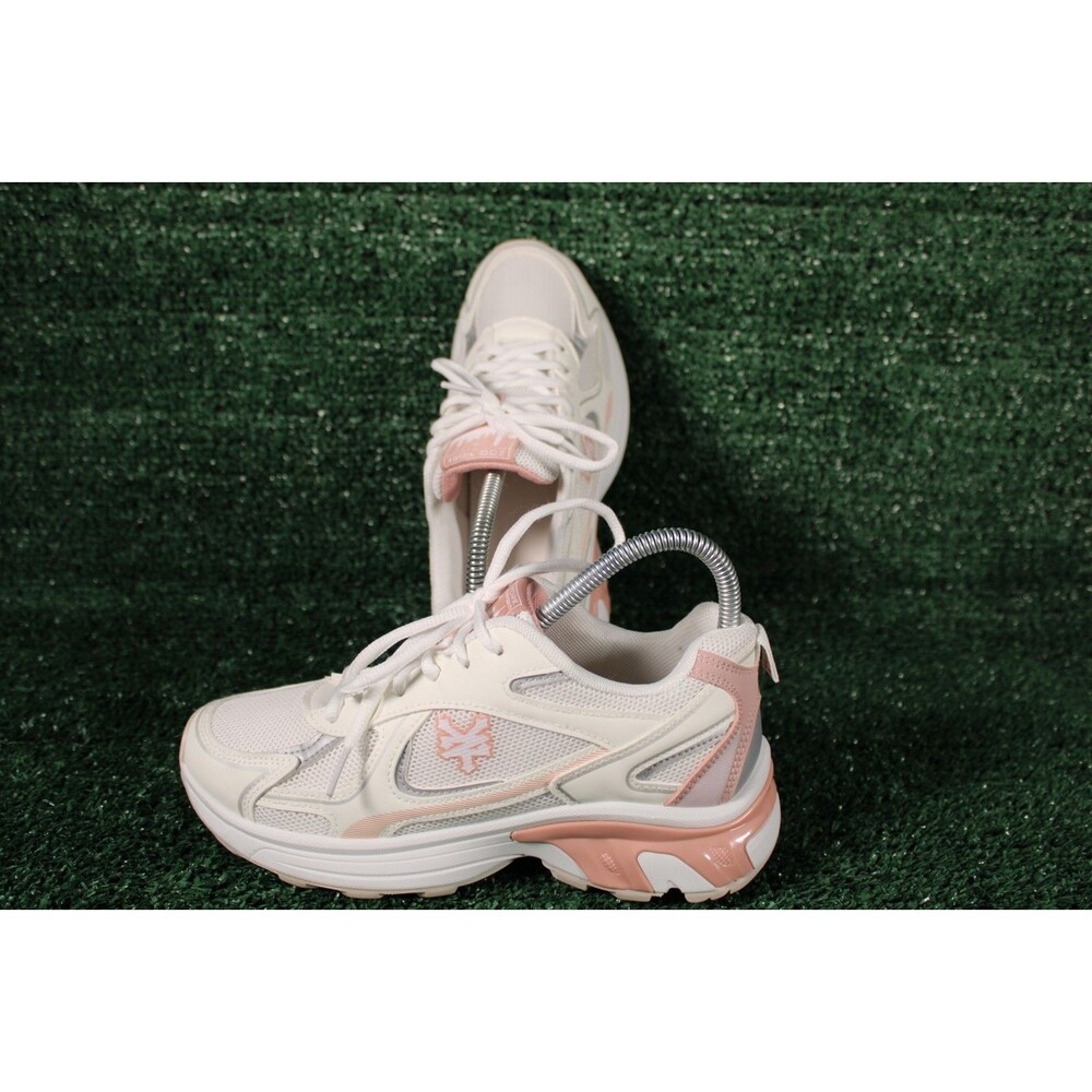 Zoo York Kira Women's Chunky Sneakers White Pink Silver Athletic Shoes Size 7.5